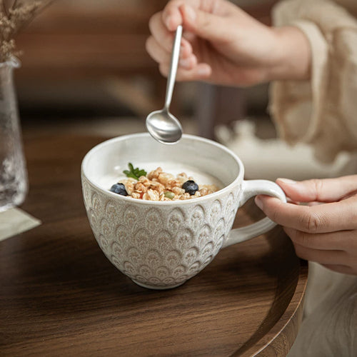 McColin Bird Relief Ceramic Breakfast Mug