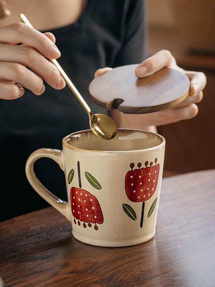 McColin Floral Retro Ceramic Coffee Mug