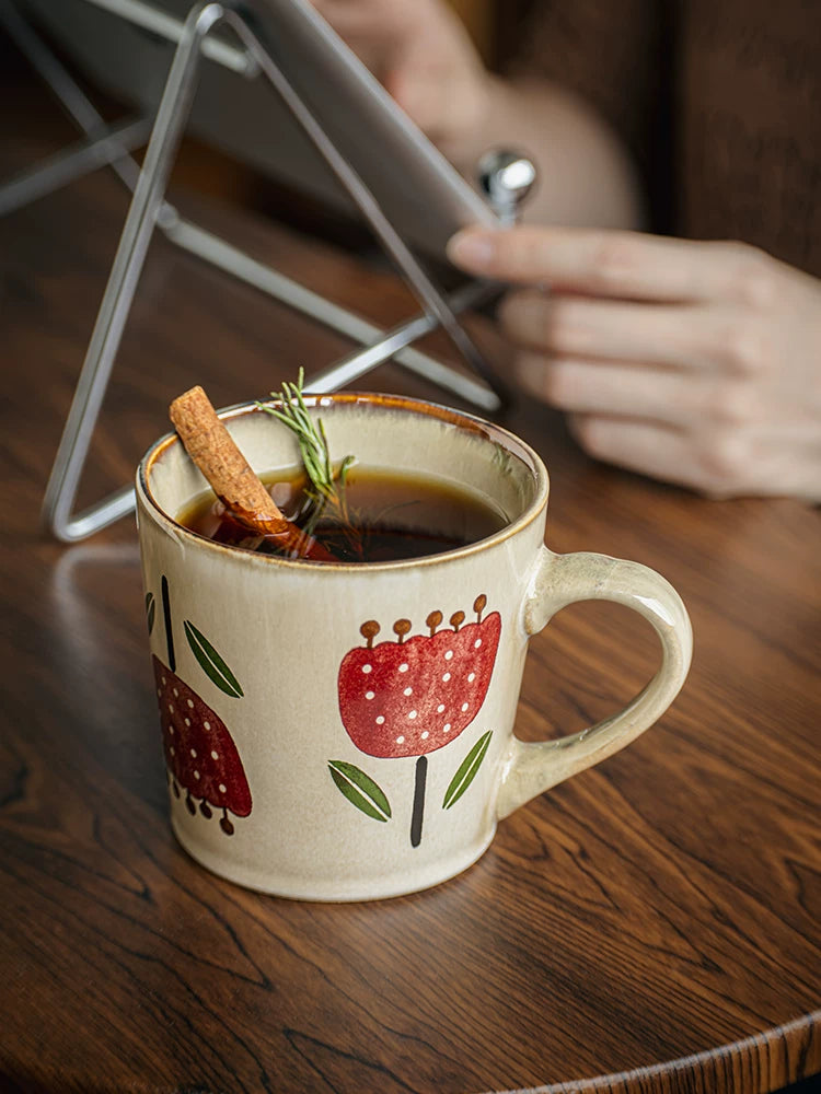 McColin Floral Retro Ceramic Coffee Mug